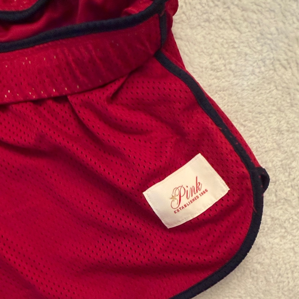 Red Mesh Shorts with Black Trim - Picture 3 of 6